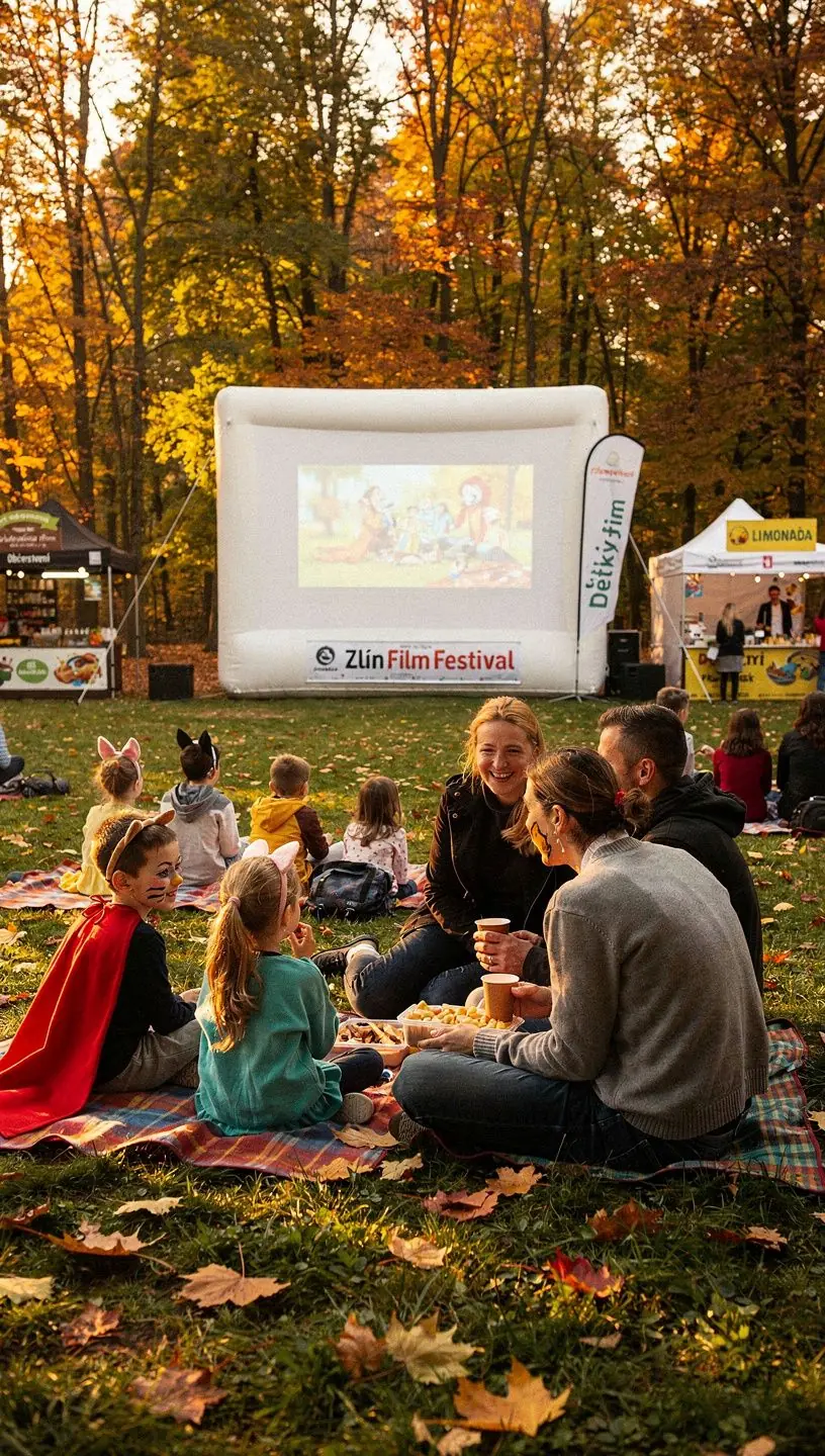 Návštěvníci obdivující místní umění na výstavě v historické budově.